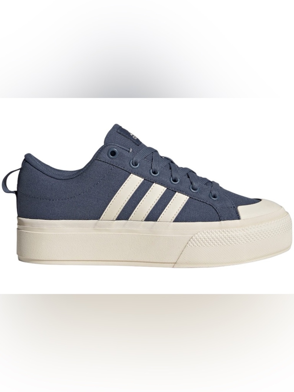 adidas Navy Blue and Cream Platform Sneakers - Picture 3 of 6